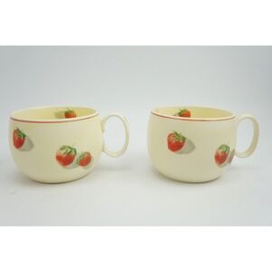 W.S. George Cavitt Shaw Shortcake Teacup Cup Mug Vintage Strawberry Set of 2 GC